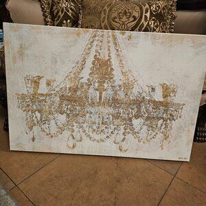 BEAUTIFUL CREAM AND GOLD CANVAS PICTURE